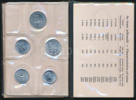1973. 2f-10Ft 9kklf "Magyar Népköztársaság" forgalmi érméi fekete műbőrtokban T:1