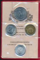 1974. 2f-10Ft 9kklf "Magyar Népköztársaság" forgalmi érméi piros műbőrtokban T:1