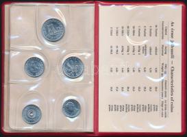 1974. 2f-10Ft 9kklf "Magyar Népköztársaság" forgalmi érméi piros műbőrtokban T:1