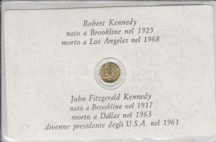 DN. "Robert és John Kennedy" modern mini Au pénz 0.333 minőségű T:BU Eredeti vákuum díszcs...