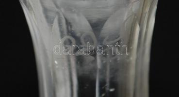 Üveg tétel 2 db: mini kiöntő 1 dl. , kis üvegváza cca 1900, jelzett, hibátlanok