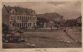 Ipolyság main square, Hotel Lengyel (small tear)