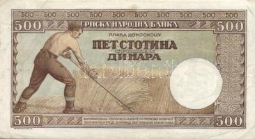 Szerbia/német megszállás 1942. 500D (3x) T:II-
Serbia/German occupation 1942. 500 Dinara (3x) C:VF