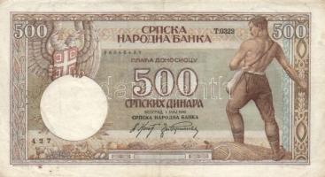 Szerbia/német megszállás 1942. 500D (3x) T:II-
Serbia/German occupation 1942. 500 Dinara (3x) C:VF