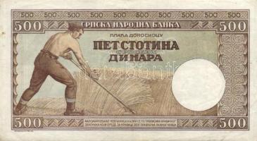 Szerbia/német megszállás 1942. 500D (3x) T:II-
Serbia/German occupation 1942. 500 Dinara (3x) C:VF