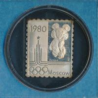 1980. ÁP bélyeg formájú "XXII. Nyári Olimpiai játékok Moszkva/Misa" Ag(0.835) emlékérem T:PP eredeti ÁPV tokban