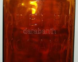 cca 1930 2db régi 1l-es üveg: Meinl, Dreher Kőbánya / 
Vintage glass bottles, 27cm, 26cm