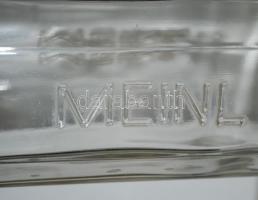 cca 1930 2db régi 1l-es üveg: Meinl, Dreher Kőbánya / 
Vintage glass bottles, 27cm, 26cm