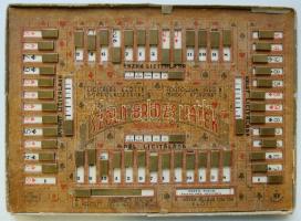 1942 Szóló Bridzs játék eredeti dobozában, ismertetéssel, használati utasítással, 26x36cm