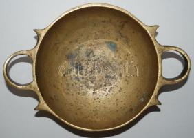 Réz viaszolvasztó tégely /  Brass wax-melting bowl, d: 13cm (19cm)