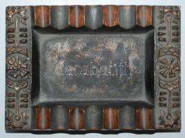 Réz iparművész hamutál / 
Copper ashtray with individual design, 9,5x13cm