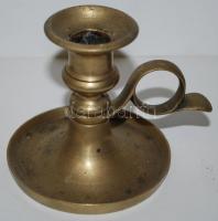 2db réz gyertyatartó / 
Brass candle sticks, 10cm, 19cm