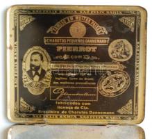 Dannemann Brasil Pierrot régi fém cigarettás dobozka / 
Brazilian cigarette box, 11x12,5cm