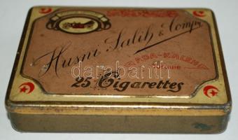 Husni Salih & Comp. Ada Kaleh török fém cigarettás dobozka / 
Turkish cigarette box from Ada Kal...