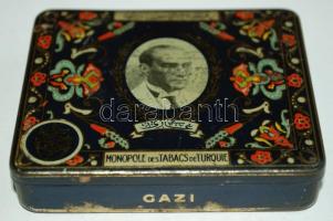 Gazi 20db-os török fém cigarettás dobozka / 
Turkish cigarette box, 7x8,5cm