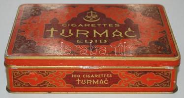 Turmac nagyméretű fém cigarettás doboz / 
Cigarette box, 14,5x11x3,5cm