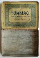 Turmac nagyméretű fém cigarettás doboz / 
Cigarette box, 14,5x11x3,5cm