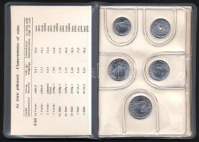 1981. 2f-10Ft 9klf "Magyar Népköztársaság" forgalmi érméi szürkéskék műbőrtokban T:1