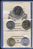 1986. 2f-20Ft 10db klf érmés forgalmi sor királykék műbőrtokban T:1