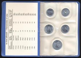 1986. 2f-20Ft 10db klf érmés forgalmi sor királykék műbőrtokban T:1