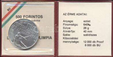 1984. 500Ft Ag "Los Angeles-i olimpia" T:BU Csak 8000db! Eredeti tokban, tanúsítvánnyal!