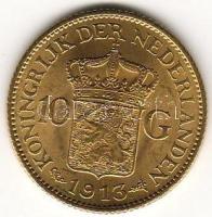 Hollandia 1913. 10G "Wilhelmina" arany 6,729g T:2+