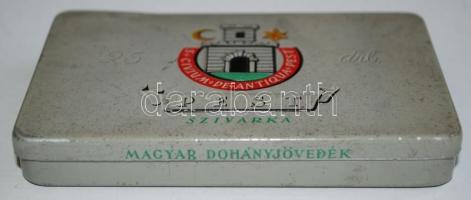 S. Civium de Antiqua Pest régi fém szivarkatartó doboz, 7,5x11cm