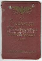 1916/1917 Budapesti Villamos Város Vasút R.T. fényképes tanuló bérlet díjbélyegekkel