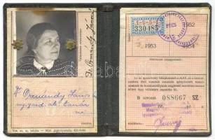 1951 MÁV arcképes igazolvány közszolgálati alkalmazottak és családtagjaik részére