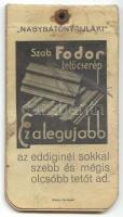 1935 "Nagybátony-Újlak szabadalmaztatott fodor tetőcserép" reklámos zsebnotesz és naptár a katolikus, protestáns és izraelita ünnepekkel