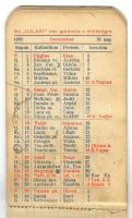 1935 "Nagybátony-Újlak szabadalmaztatott fodor tetőcserép" reklámos zsebnotesz és naptár a...