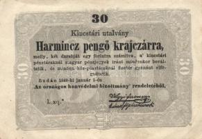 1849. 15kr "Kincstári utalvány" + 30Kr "Kincstári utalvány" T:II-