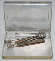 cca 1920 3db Analgini magyar gyártmányú rozsdamentes acél injekciós tű eredeti dobozában 4db régi am...