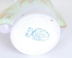 Kézzel festett aranyozott Viktória-mintás jelzett Herendi porcelán fogpiszkálótartó / Handpainted He...