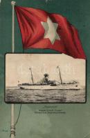 SS Pannonia Hungarian-Croatian Steamship Company, litho (pinhole)