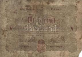 1848-49. Kossuth bankó sor 15Kr + 30Kr + 2Ft + 5Ft (2x) + 10Ft T:II,III,III-,IV