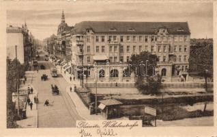 Gliwice Wilhelm street with restaurant and tram