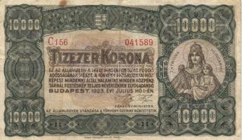 1923. 10.000K "Magyar Pénzjegynyomda Rt." T:III