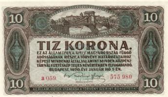 1920. 10K (2x) színváltozatok T:I-,II