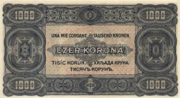 1923. 1000K "8 FILLÉR NYOLC FILLÉR" felülbélyegzéssel T:I-