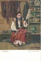 Polish folklore, spinner woman, s: W. Krycinski