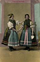 Hungarian folklore, women in national costume from Ostoros