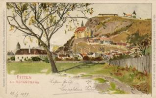 1899 Pitten a.d. Aspangbahn Litho
