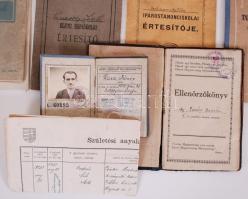 cca 1920-1940 13 darab vegyes bizonyítvány és igazolvány
