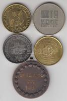 3db különféle Hungexpo zseton + 1db sportérem + 1db külföldi emlékérem T:2,2-