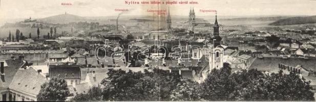 Nyitra synagogue, steam mill, panoramacard (fl)