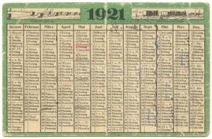 1921 Heckel kártyanaptár / calendar