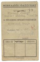 Hlaszny József operettszínházi zenész fényképes igazolvány