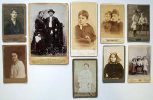 cca 1900 9db keményhátú fotó /  Vintage photos