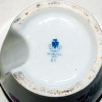 Retró kotyogós kávéfőző, Hollóházi porcelán kiöntővel, 18 cm (szűrő és gumi hiányzik)